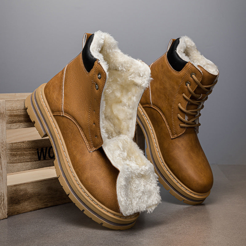 Hommes Chaud hiver Western Bottes de cowboy avec une grosse semelle dans un style rétro