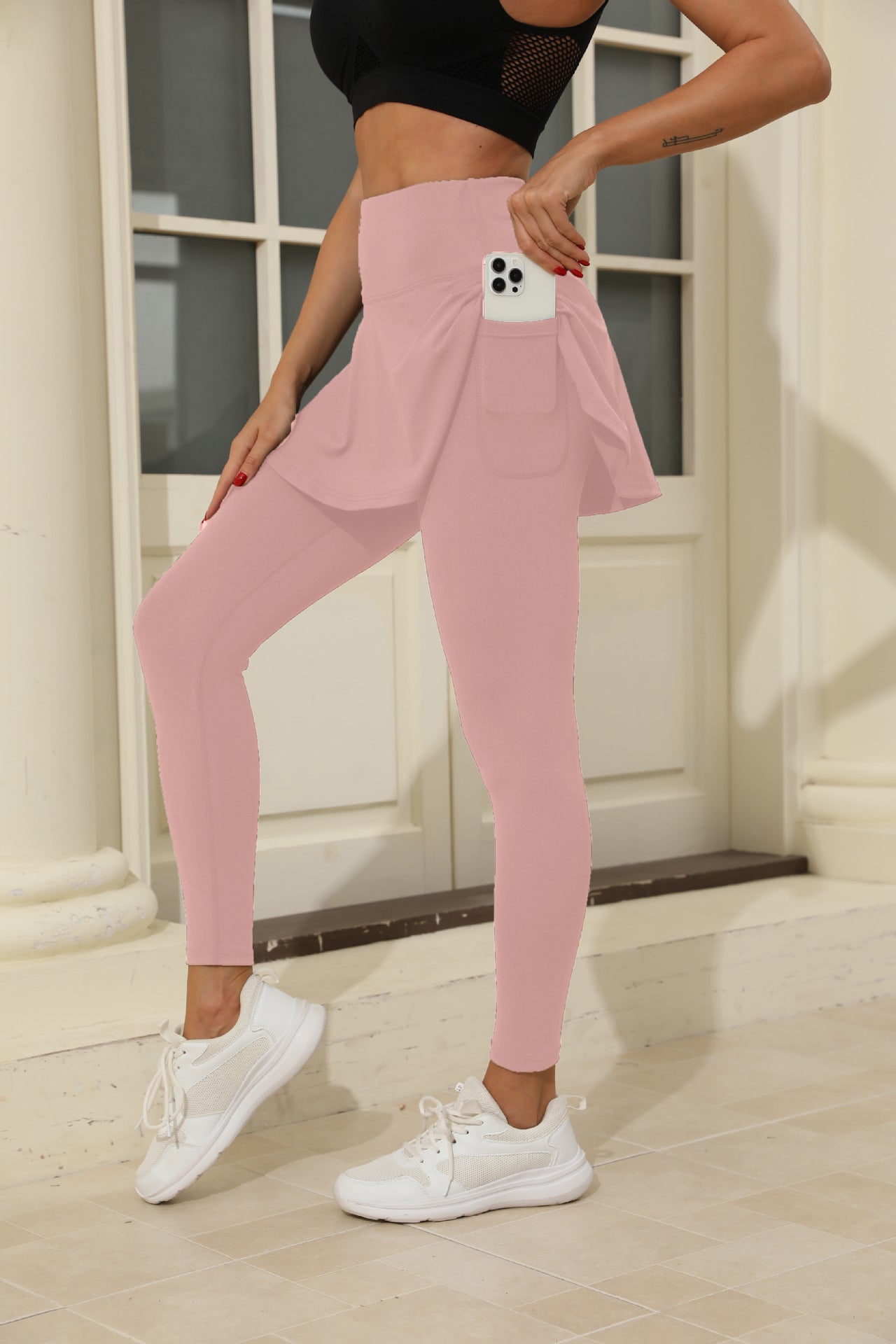 Pantalon de yoga européen et américain Anti-exposition Sports de haute portée Outdoor Tummy Control Sli