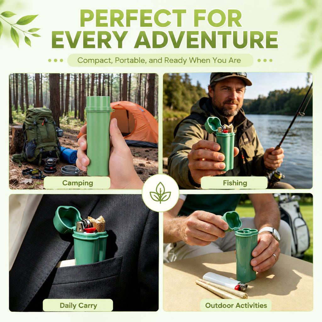 Un-pièce Flip-top Cigarette kit avec deux trous incluant l'éclairage pour un rangement facile