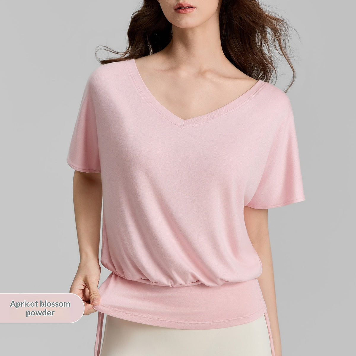 Arrivée V cou Yoga Batwing manches Slimming Sports T ShirtPilates Bare Finish Fitness Top
