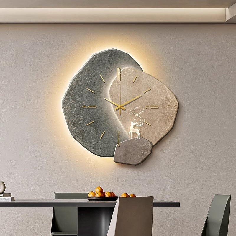 Lucky Stone Restaurant Horloge Murale Horloge