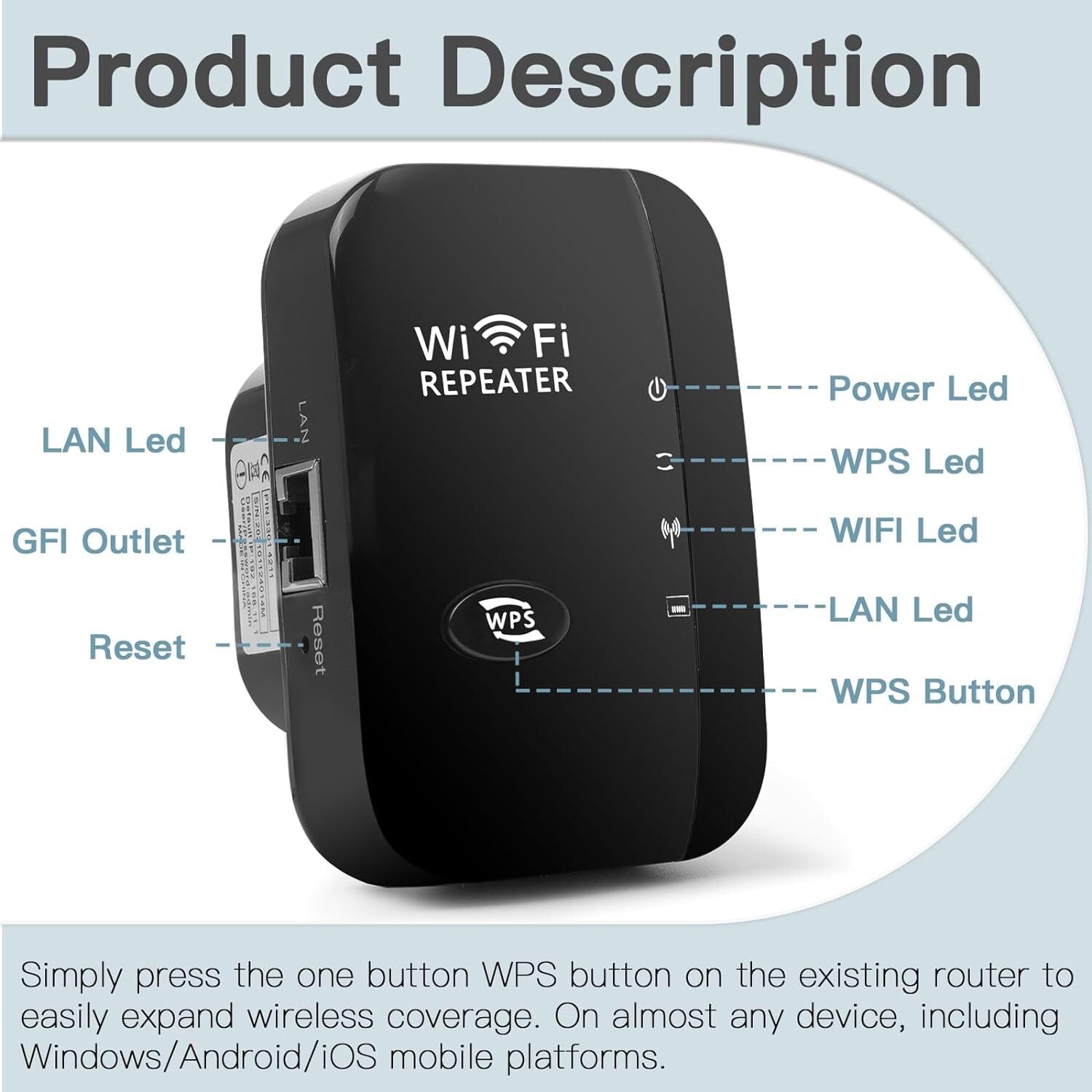 Amplificateur de signal sans fil de répéteur Wifi Enhancer réseau étendu EU US Home Router 300m T