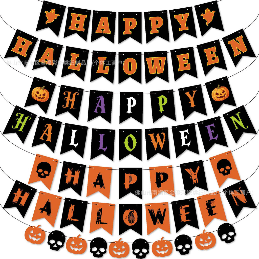 Halloween Fête Décorations Pumpkin Swallowtail Banner Ghost Festival Atmosphère Scene Set