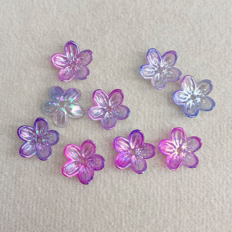 Graduent Perles Cinq-Petales Lumineuses Fleurs Acryliques