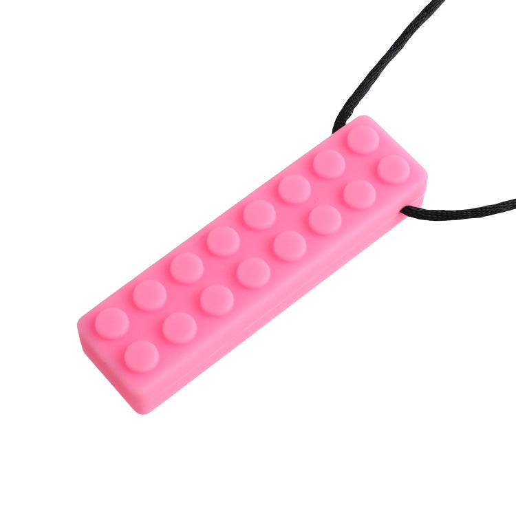 Bâtir des blocs d'attache Pendentif d'échec Rainbow Teether Baby Teether Stick Auto-fermeture