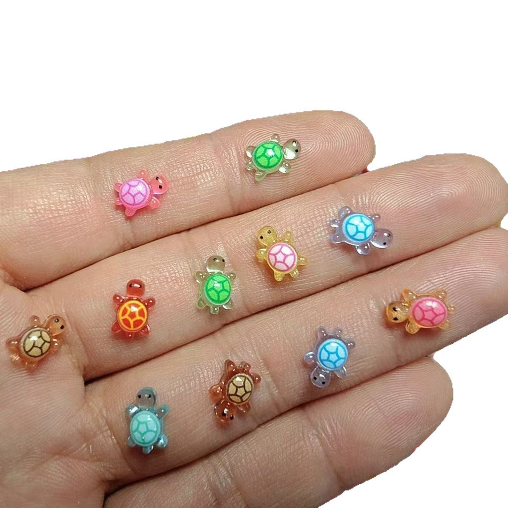 Tortue à la crème foncée Résine Nail Art Ornement DIY Accessoire