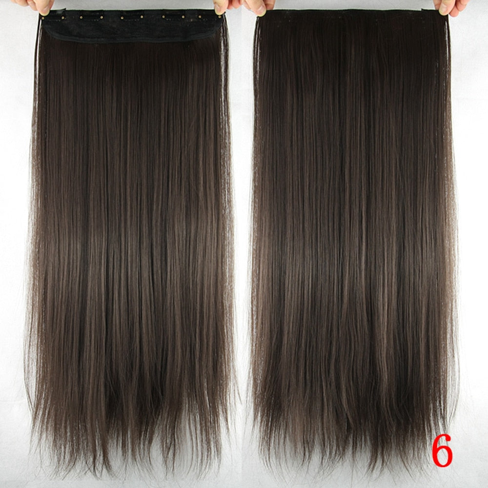 A five-clip faux hair wig piece
