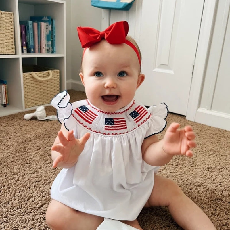 Bébé fille 4ème de Juillet Bubble Romper