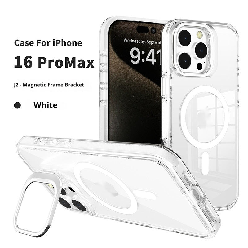 Cas de téléphone magnétique transparent avec boîtier de protection de film de lentille