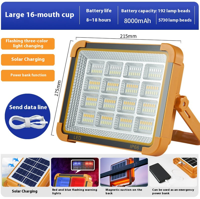 Multifonctionnel Camping Stall Outdoor Emergency Solar Energy Lampe Portable
