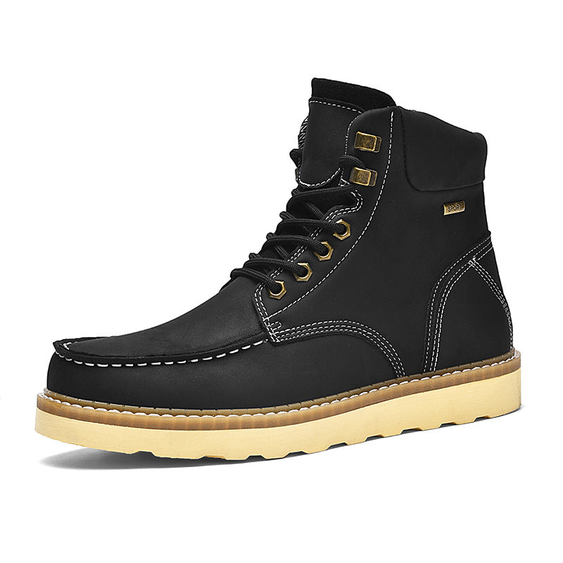 Bottes de travail en cuir véritable haut de gamme pour hommes