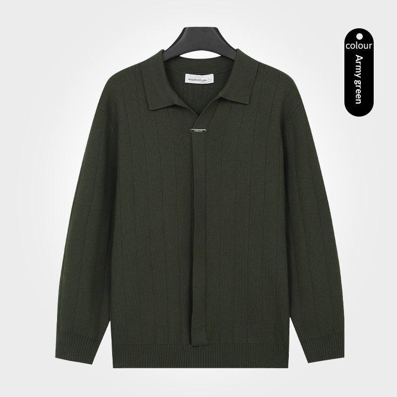 Hommes AutomneHiver Lapel tricoté Cardigan Casual Top