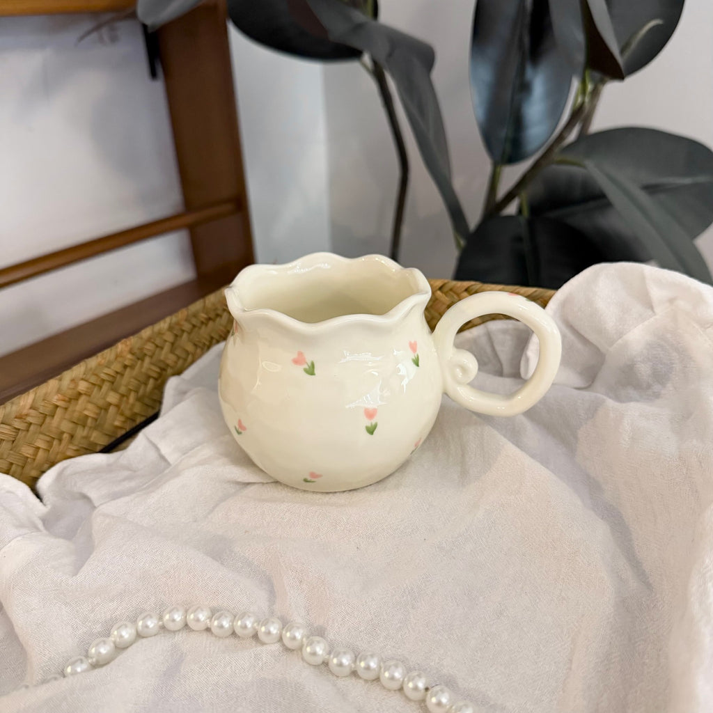Coupe en céramique irrégulière et Saucer