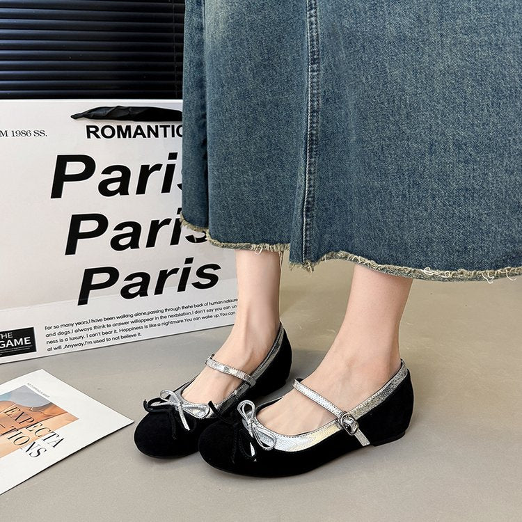 Femmes Coréenne Style Hauteur Boost Bow Mary Janes