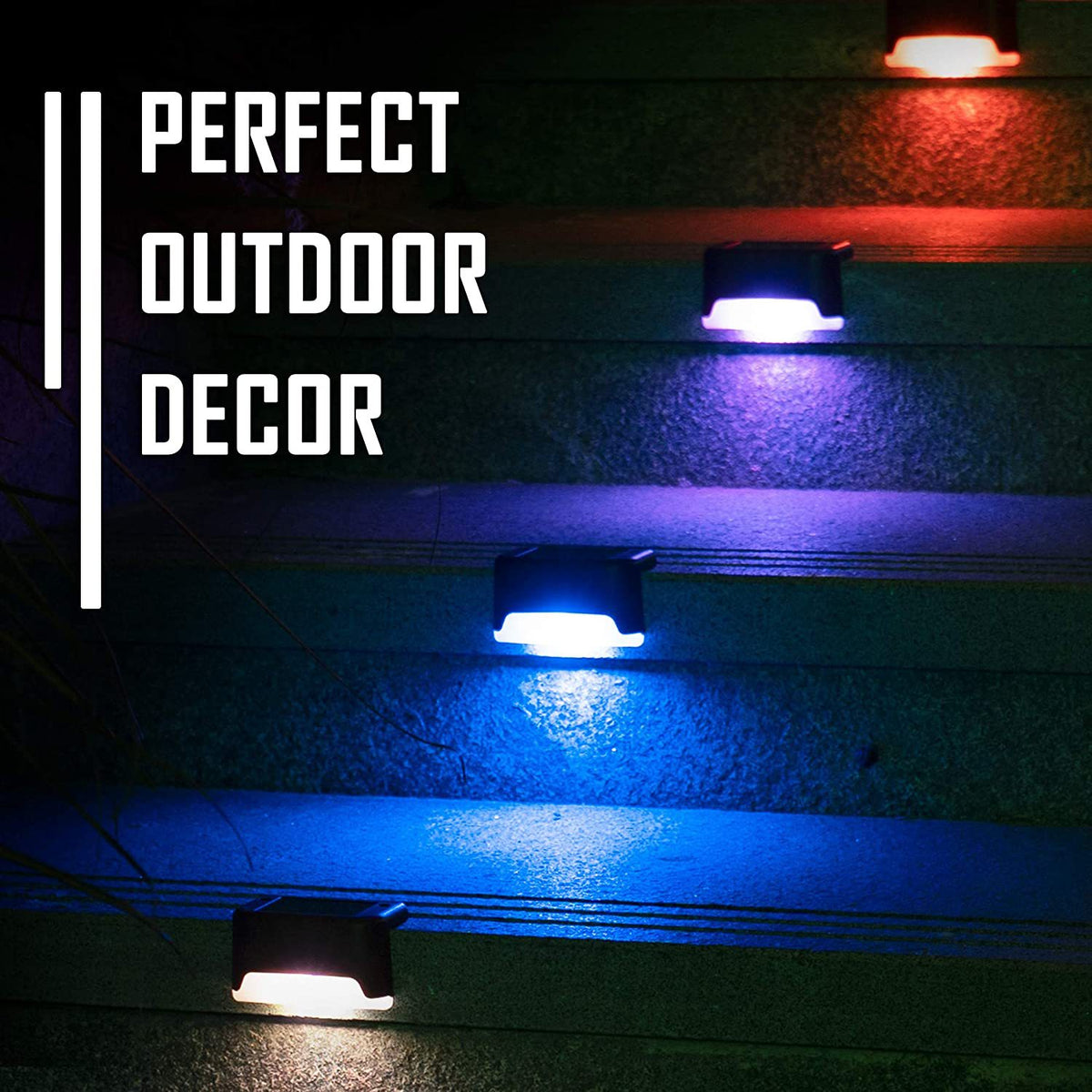 Solar Step Light Outdoor Garden Light Night Light LED Guide Light Ladder Stair Light Balco