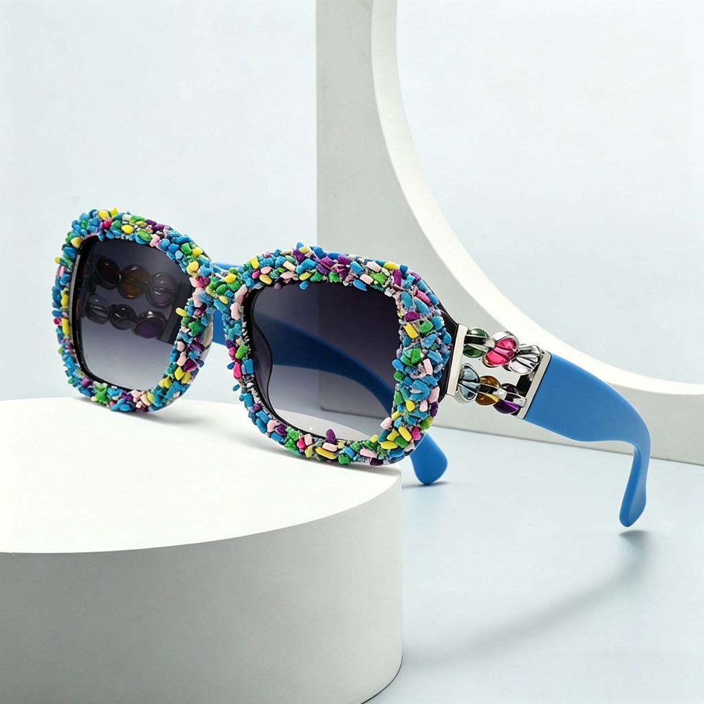 Lunettes de soleil à cadre carré Rasoirs polyvalents pour les vacances sur la plage