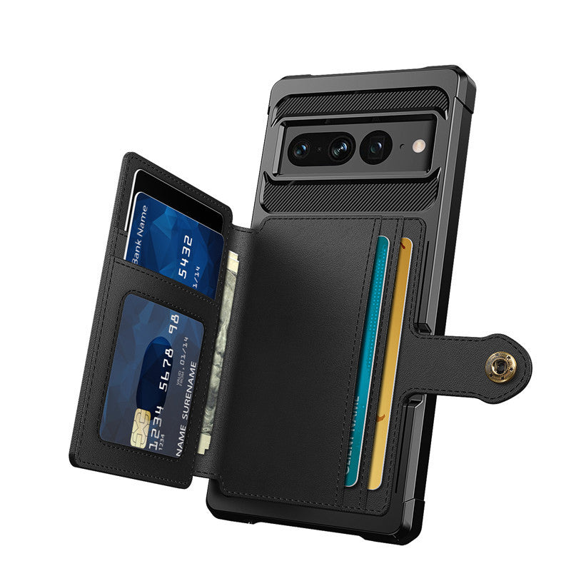 Applicable à Google Pixel 7 carte Phone Case Button Wallet Coque de protection anti-goutte