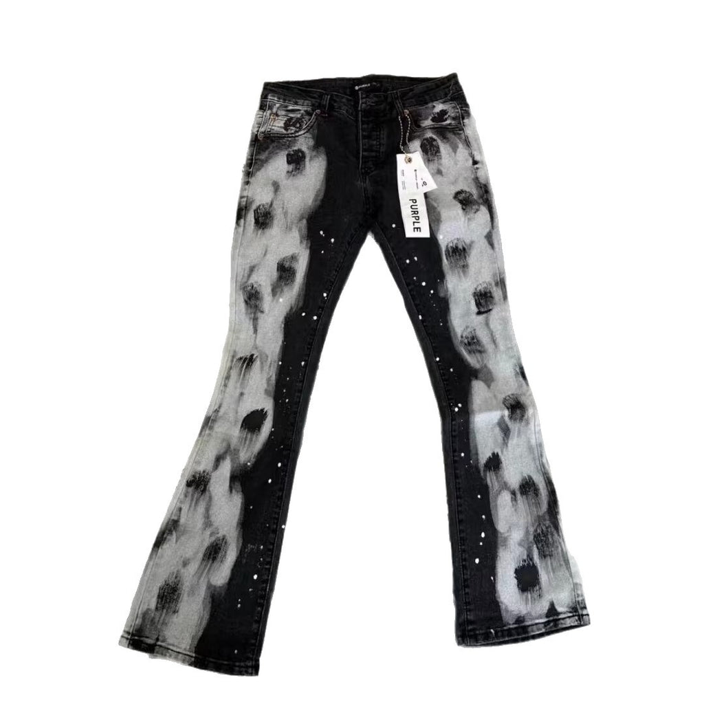 Pantalon de crayon mince d'arrivée avec un design d'Edgy splash-ink
