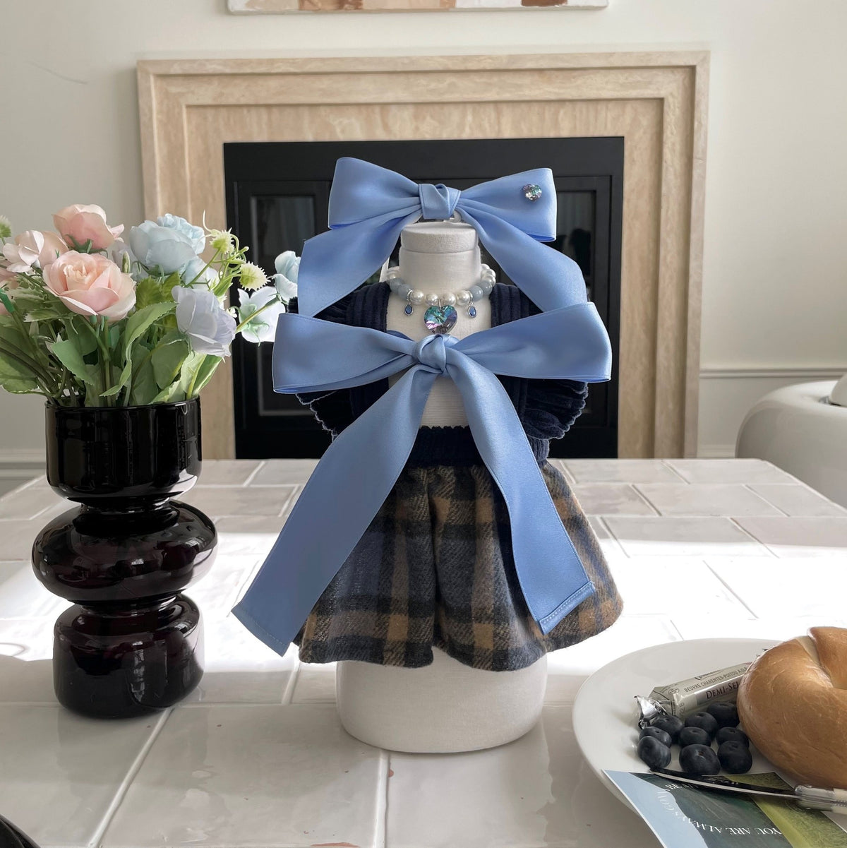 Princess Style Bow Ajustement de tension Coiffure Accessoires pour animaux de compagnie Bande de cheveux