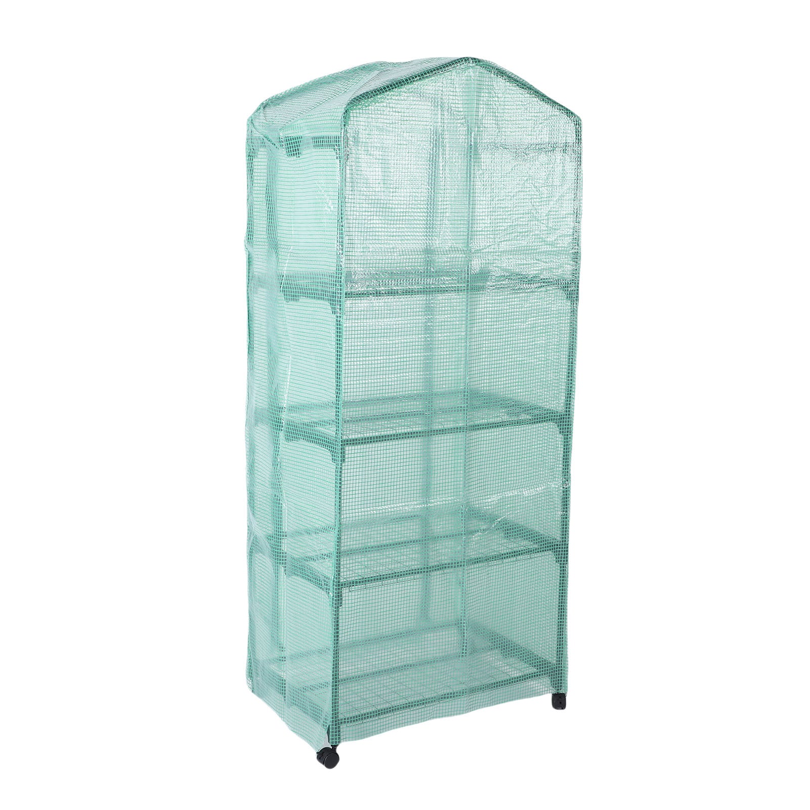 Greenhouse with PE Cover 360° Roues rotatives Zippered Door Frost Proof 4 Tier Petite usine