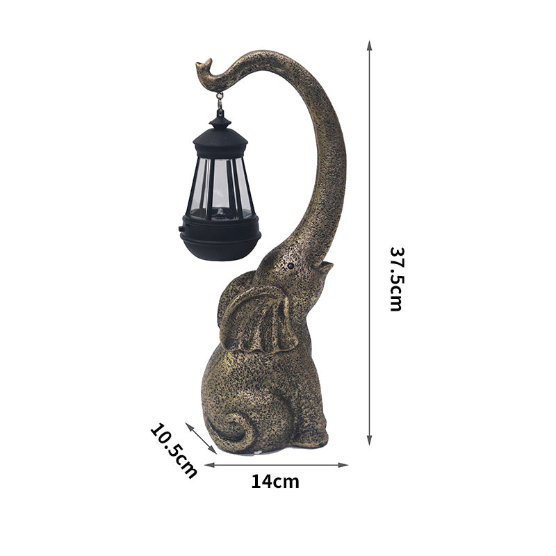 Ornement de la lanterne en résine d'éléphant de pierre