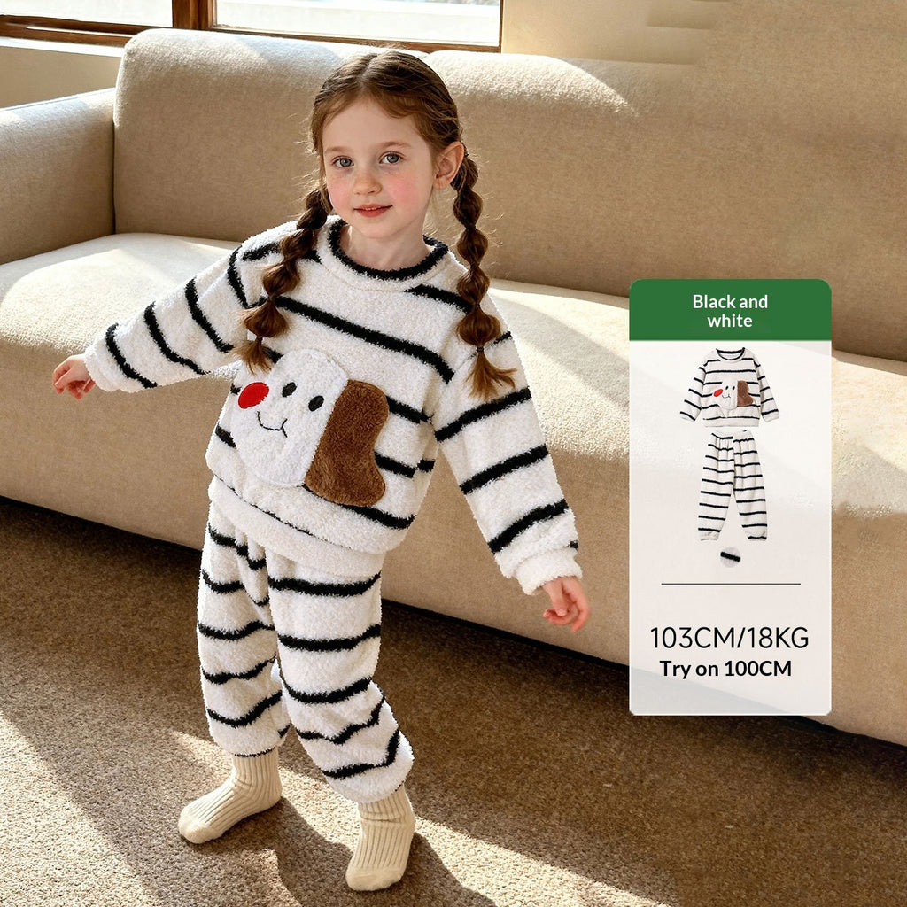 Pyjama chaud et ensembles de vêtements de salon pour petites filles