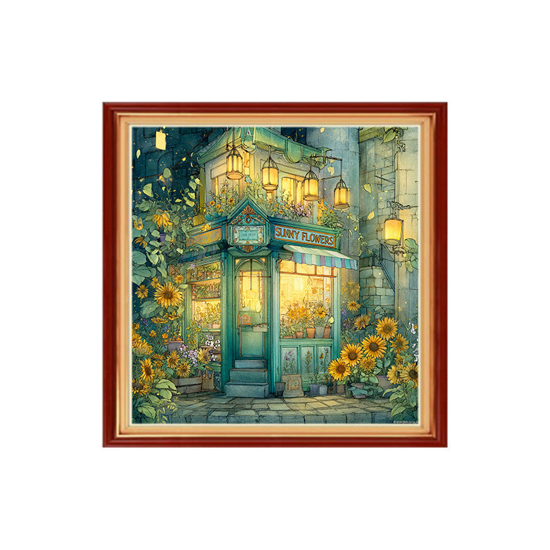 Arrivée DIY Cross-stitch Pleine broderie Paysage cartoon