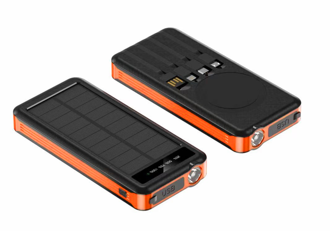 Unité de recharge solaire avec câble portable étanche
