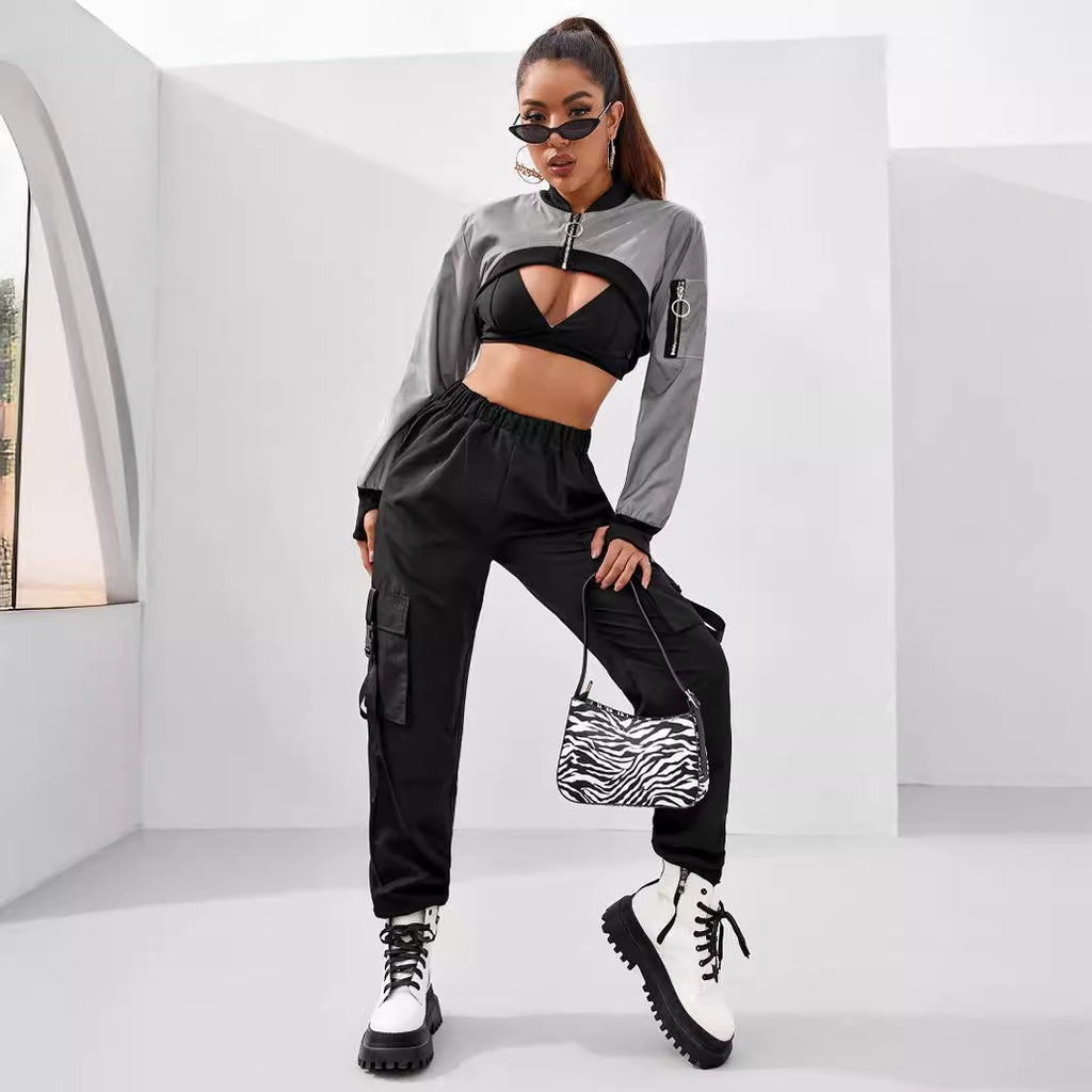 Style Street Reflective Mode Tendance Veste Ultra-Short Coat
