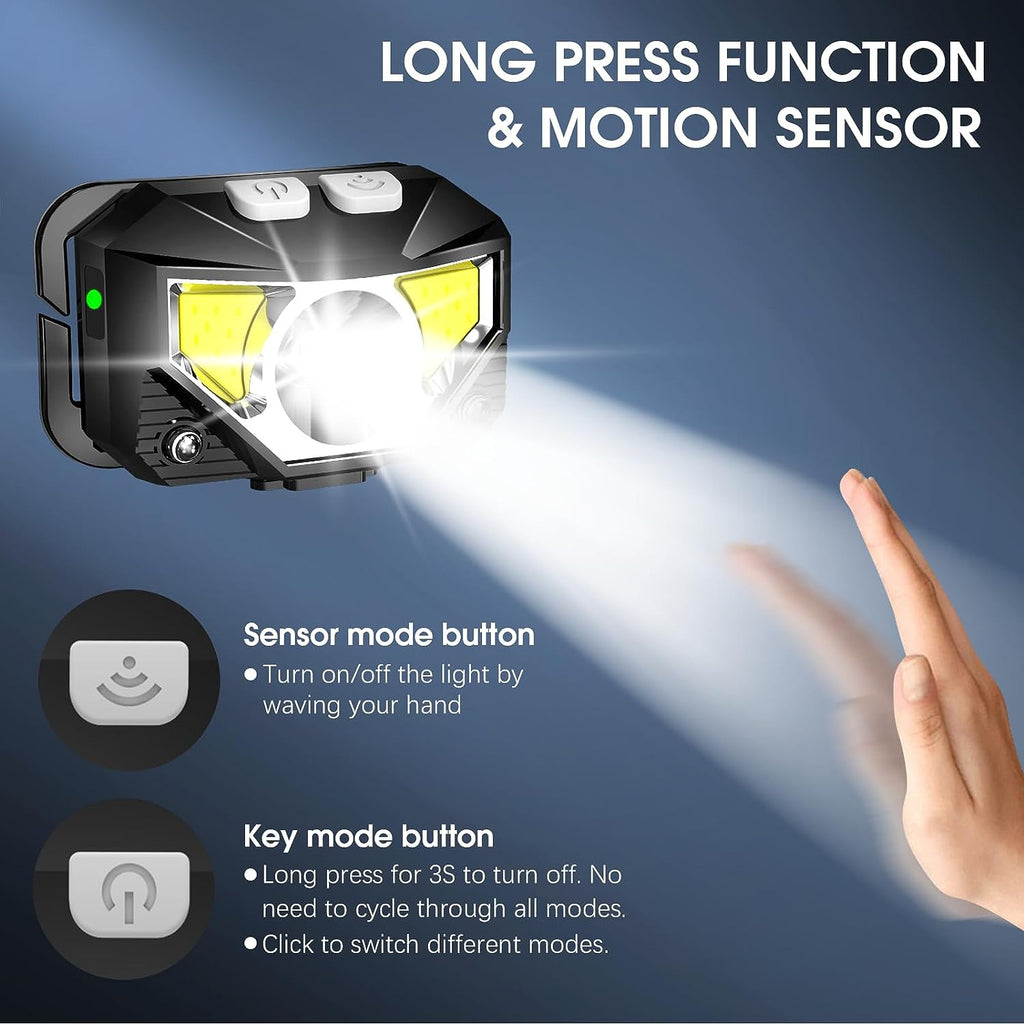 Portable COB rouge lumière USB Charging Long S pêche extérieure nuit pêche imperméable Torche