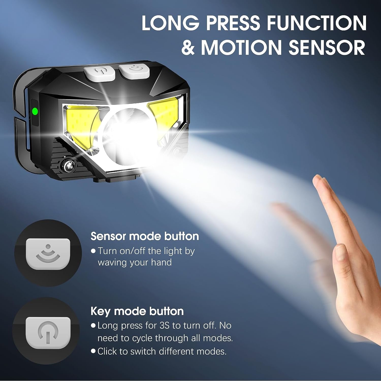 Portable COB rouge lumière USB Charging Long S pêche extérieure nuit pêche imperméable Torche