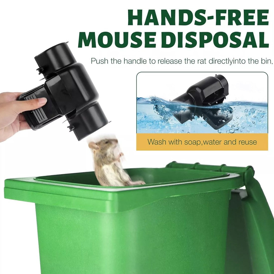 Traces de rats de 2pcs Qui tue immédiatement Rat Catcher For Outdoors Indoor Rodent Trap