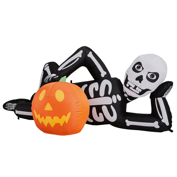 Décor gonflable d'Halloween 7ft avec squelette couché
