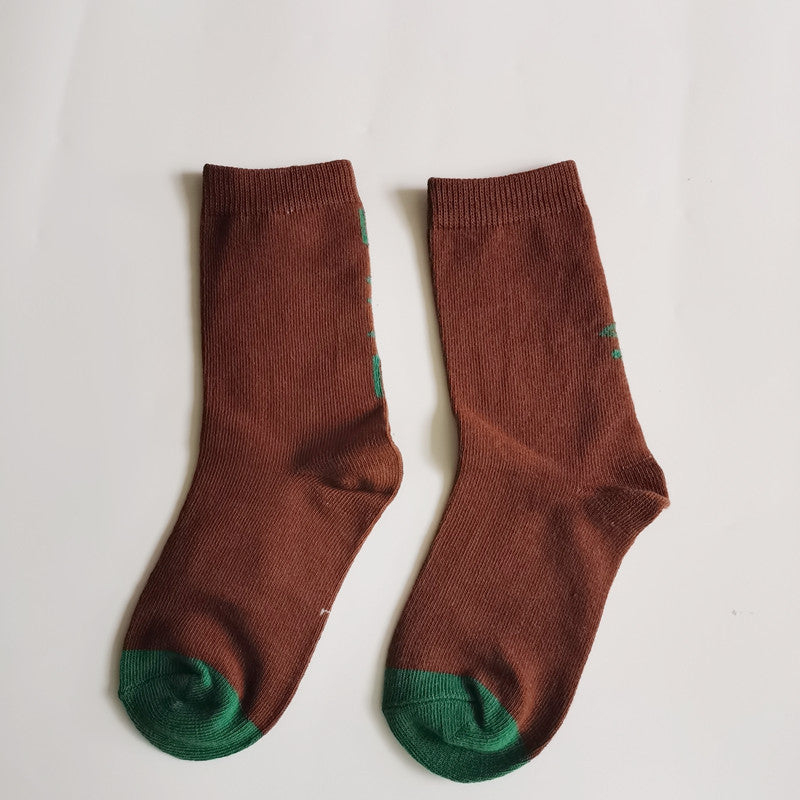 Leopard-print Plaid Coffee-colored chaussons enfants