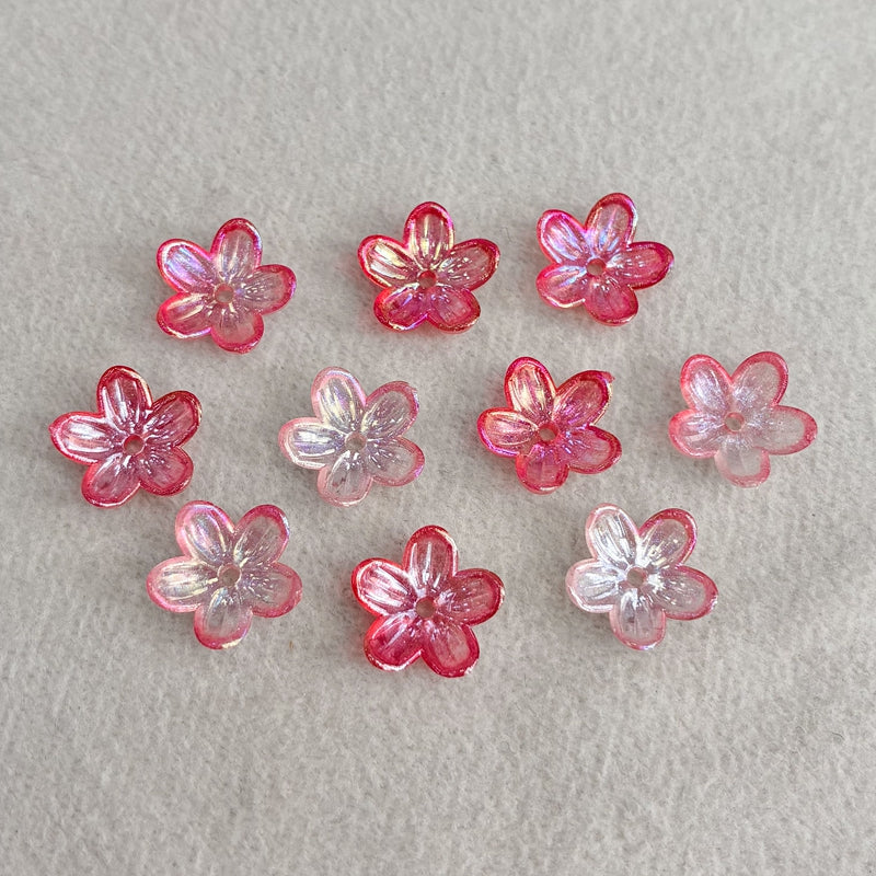 Graduent Perles Cinq-Petales Lumineuses Fleurs Acryliques