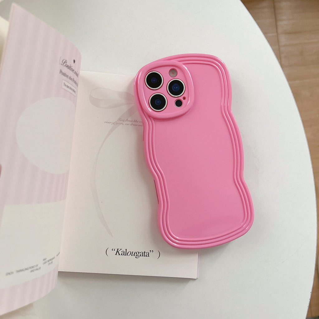 Simple crème boîte couleur Wave cas téléphone