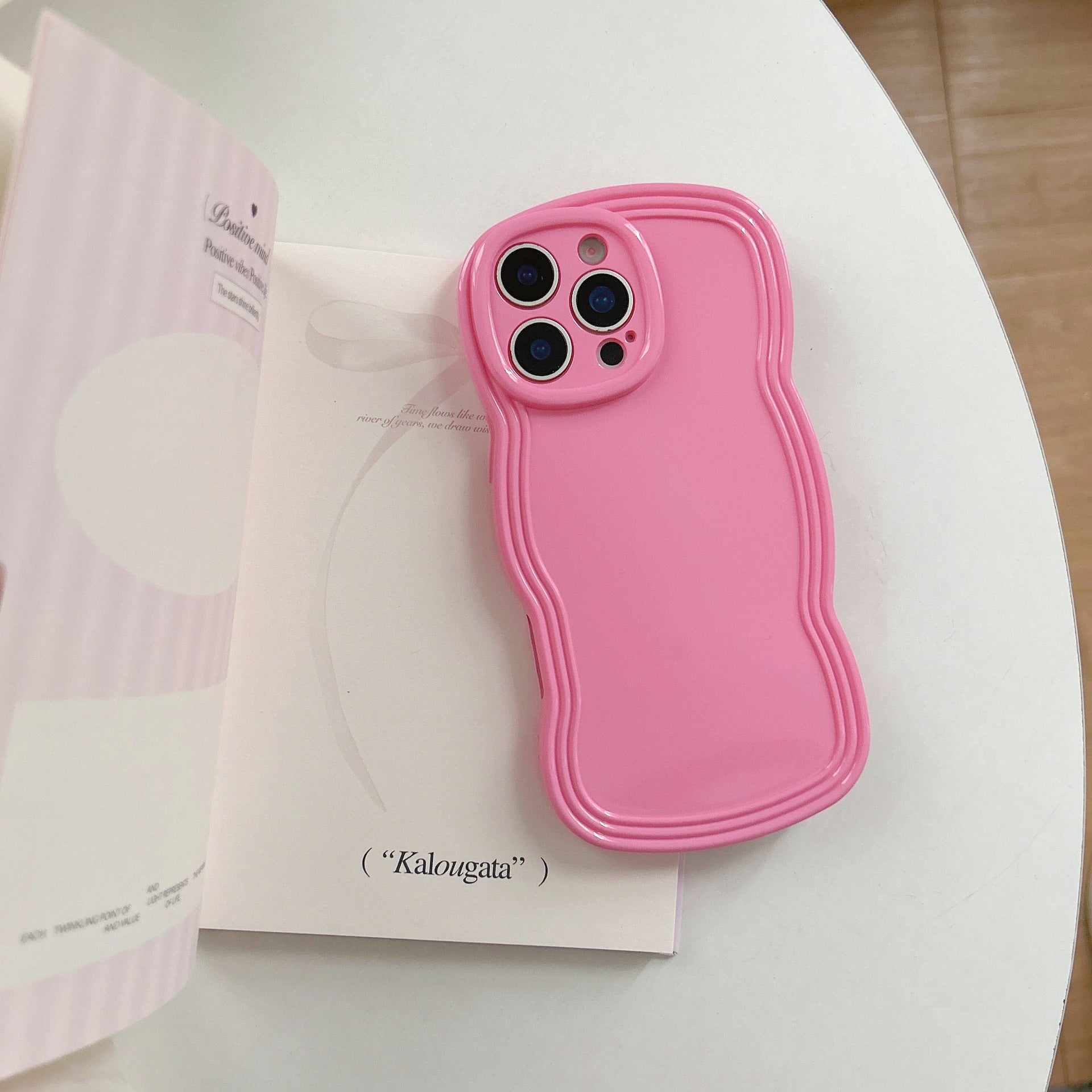 Simple crème boîte couleur Wave cas téléphone