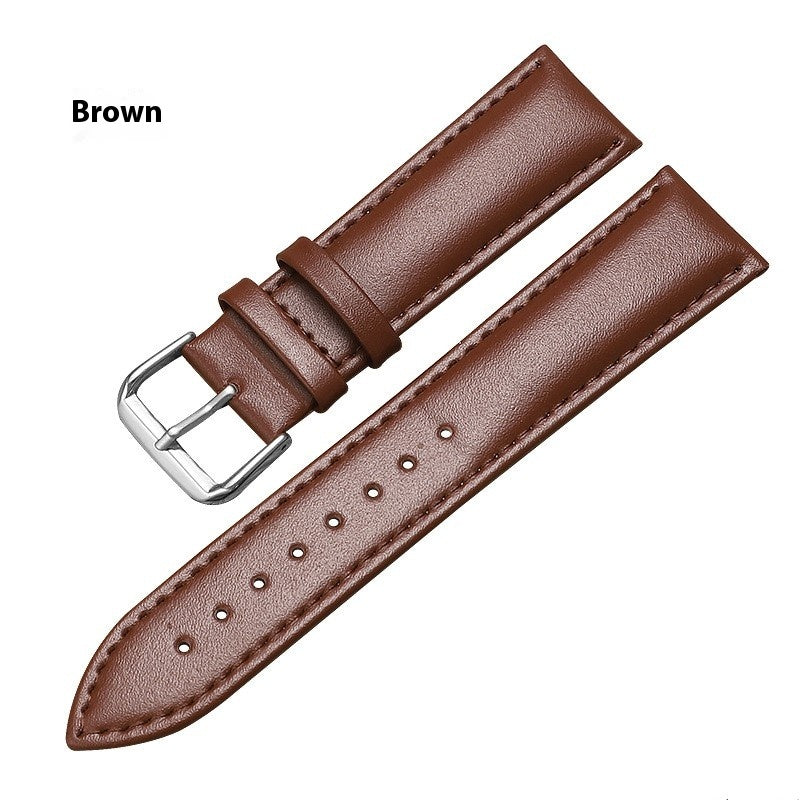 Bracelet de montre en cuir véritable polyvalent et minimaliste