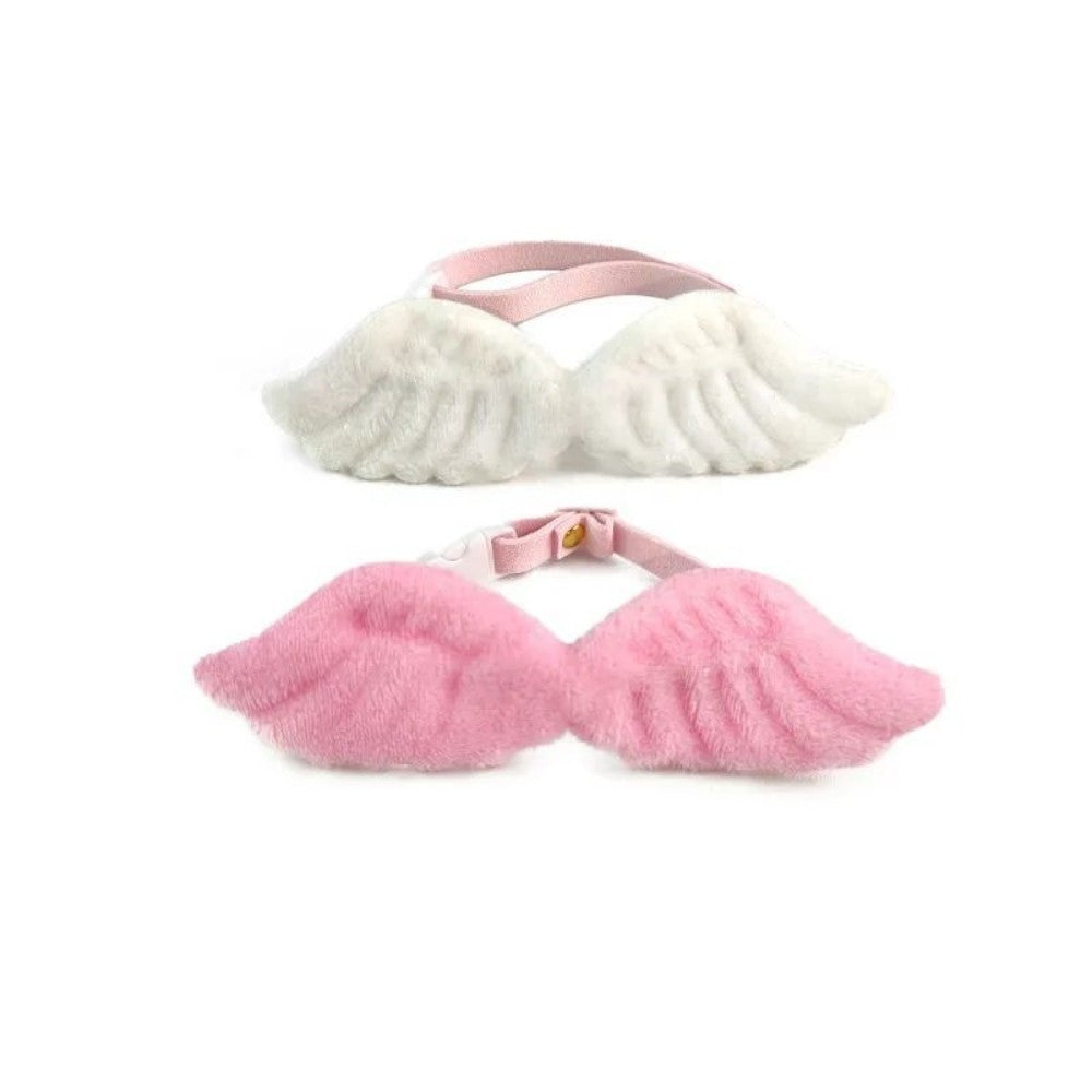 Chat spécifique à l'animal Collier blanc Angel Wing Accessoires Outdoor Dog Neck Rings Butterfly Tie