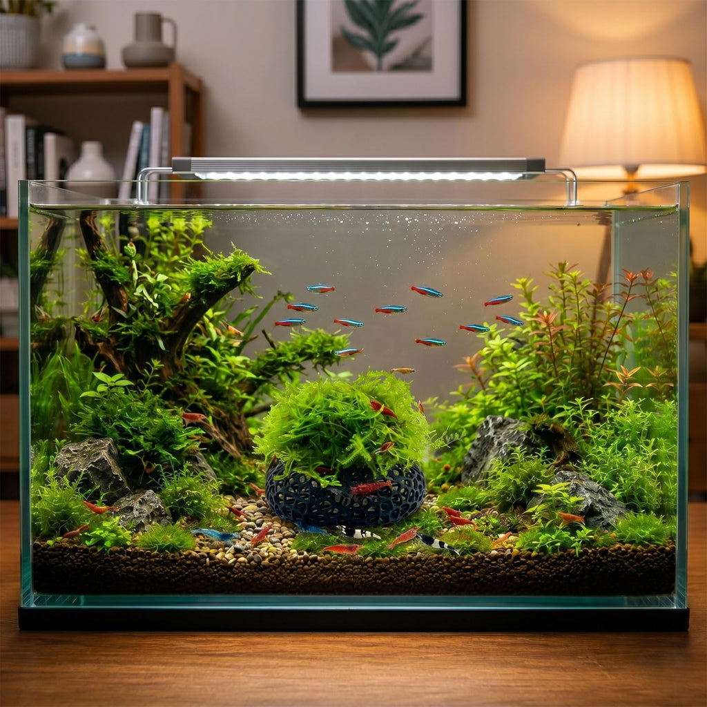 Grotte de crevettes pour la mousse et les plantes