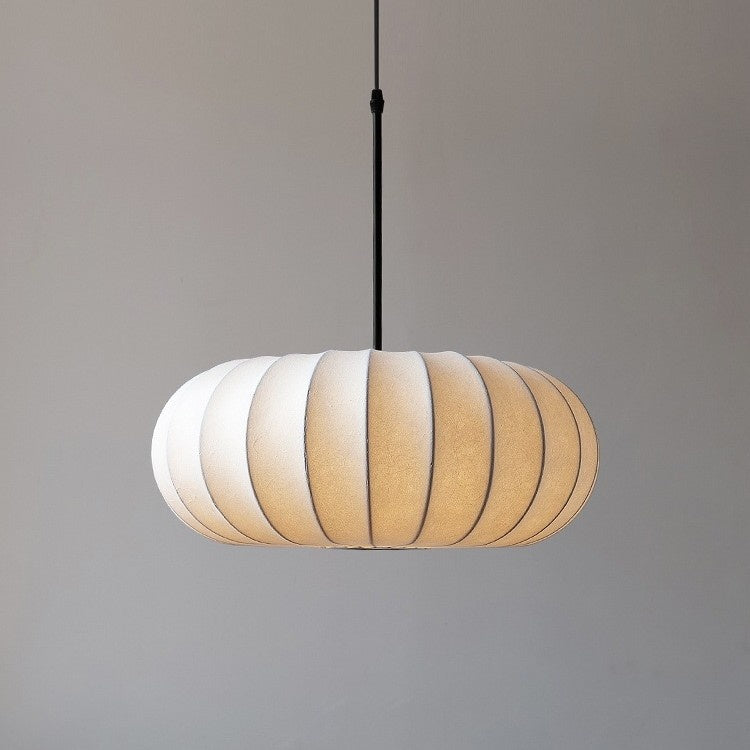 Lampe artistiqueLumière pendentif en soie et citrouille dans le style japonais Wabi-Sabi
