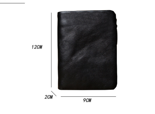 Portefeuille de fermeture éclair vertical en cuir véritable pour hommes