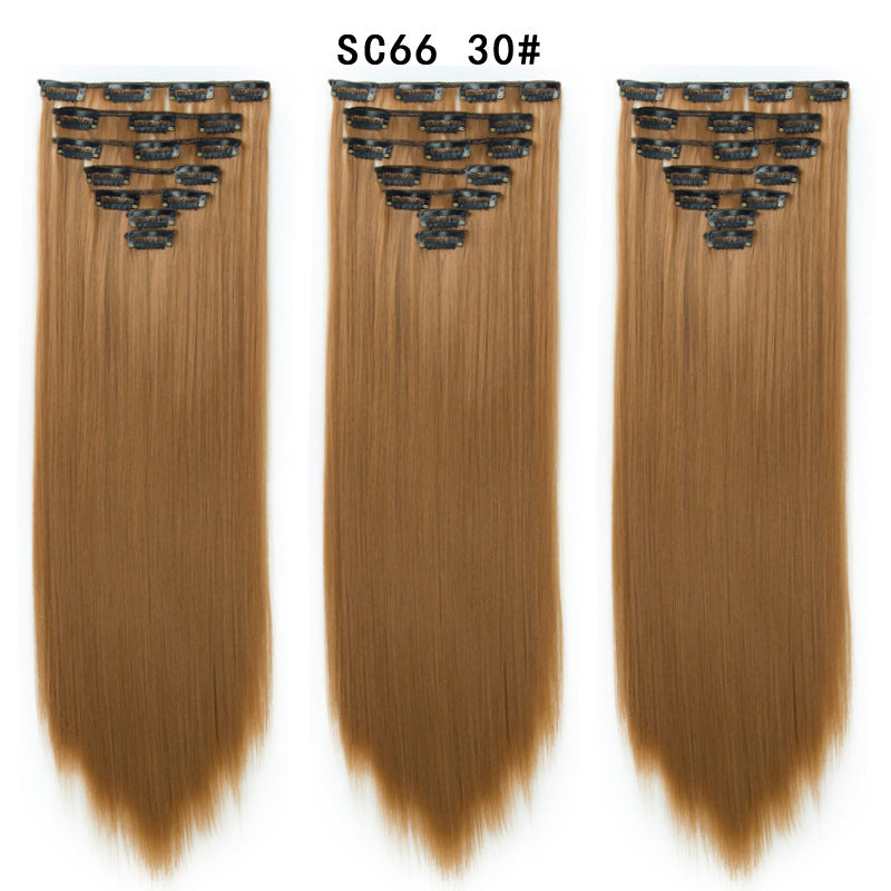 16 Carte Sept-pièces Coiffure Perruque Beauté Chimique Perruque Ensemble de Perruque Cheveux Extension