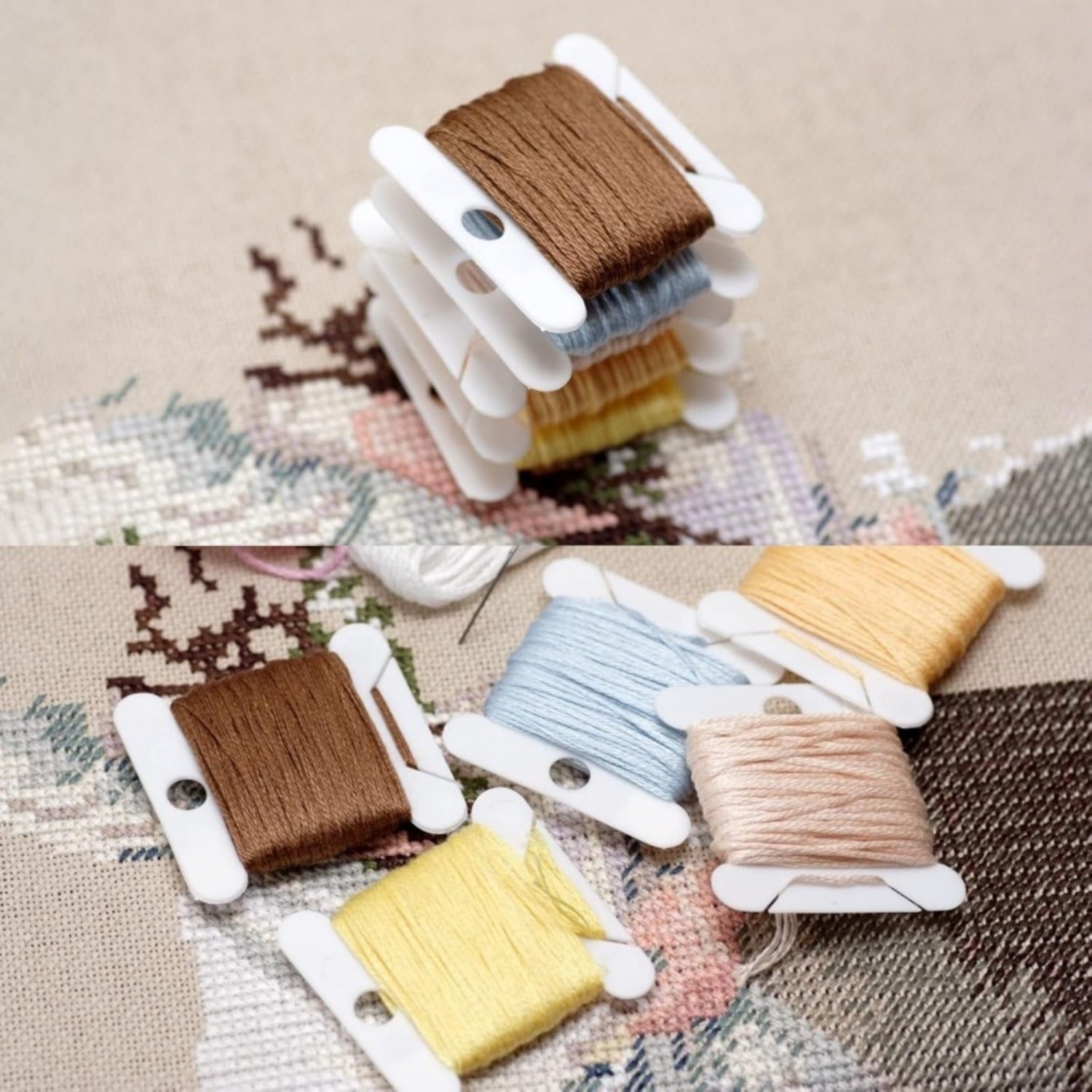 Set d'organisateur de fil de broderie de 120 pièces avec boîte de rangement