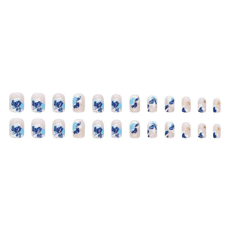 Arrivée Blue Ombre Camellia Vintage Nail Art