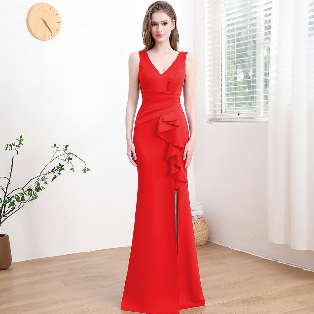 Gown soirée pour les femmes haut de gamme élégant simple et léger luxe
