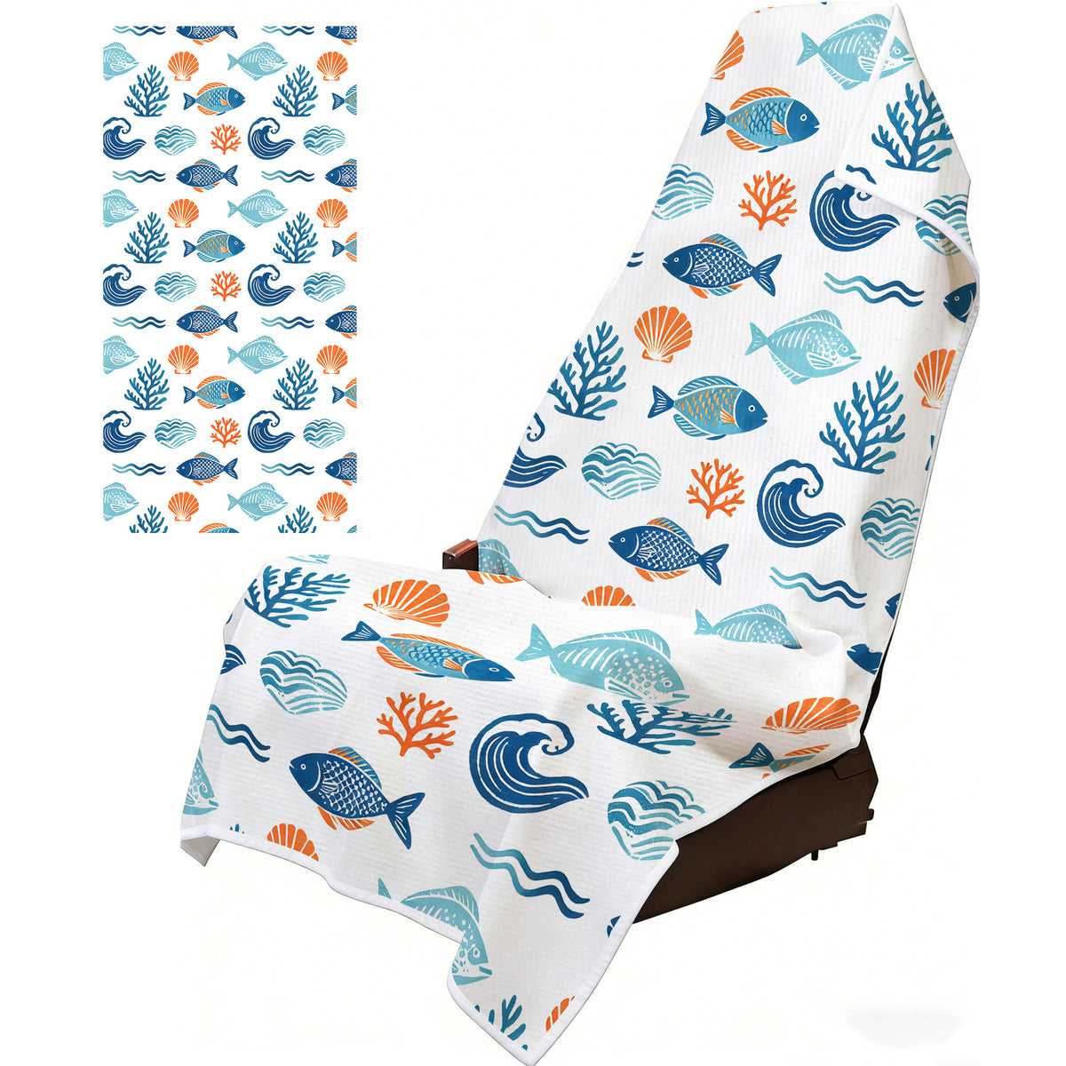 Two-in-one printed car seat cover