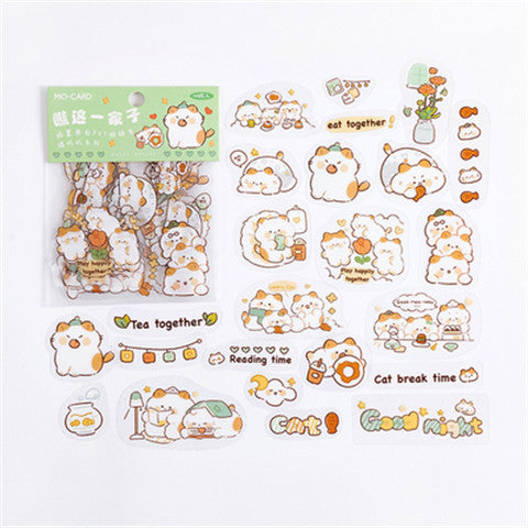 Stickers Animal Cartoon Bear Rabbit Lapin Journalier PET Imperméable