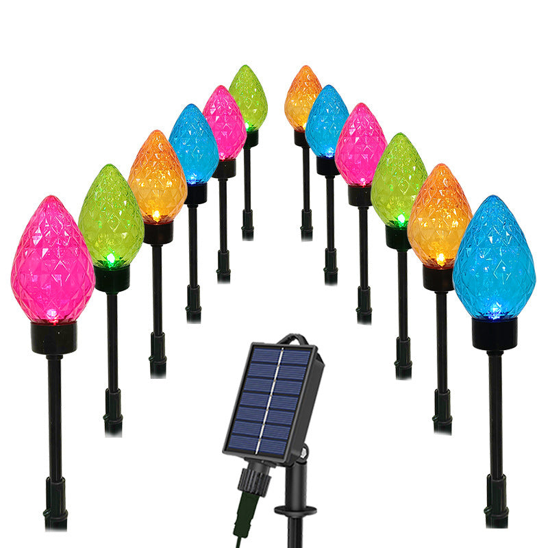 Jardin de pelouse de Noël Lampe de sol décorative Lumière fraise
