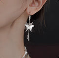 Boucles d'oreilles en tassel papillon avec crochets en argent 925